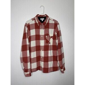 Abound Men's Thermal Lined Plaid Flannel Long Sleeve Shirt Sz L Winter Shacket